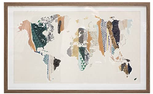 Atmosphera - Cadre Monde sous verre 80x50 cm