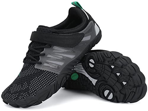 SAGUARO Chaussures Minimalistes Enfants Barefoot Shoes Garçons Filles Antidérapantes Barefoot Chaussure de Trail Aquatique Plage Randonnée pour Semelle Zero Drop noir clair EU GR.31