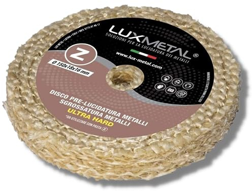 Lux Metal - Polierscheibe 150 mm Sisal grob für schleifbock doppelschleifer bohrmaschine akkuschrauber winkelschleifer Polierscheiben Zum Polieren Metall wie Aluminium Edelstahl, für Polierpaste