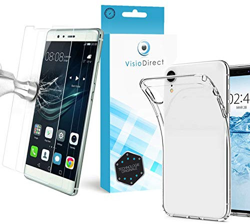 Visiodirect Verre trempé 3D pour iPhone XR 6.1 + Coque de Protection Transparente Souple Silicone