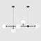 KCO Lighting Lámpara Colgante De Cocina Lineal Moderna En Blanco y Negro, Lámpara Colgante Sputnik Con Globos De Vidrio Blanco Con 6 Luces Para Comedor, Sala De Estar, Isla De Cocina