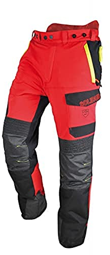 Solidur INPA7P - Infinity - Type A Class 1 - Pantalon Anti-Coupure - Version Jambes Longues (+7Cm) - Confort et Protection Exceptionnels - Taille L - Rouge
