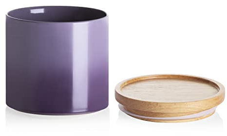 Sweejar Ceramic Food Storage Jar, Stackable Kitchen Canisters, Containers with Airtight Seal Wooden Lid for Serving Coffee Grounds, Coffee Bean, Flour, Tea, Spice and More - 39 Fl Oz (Gradient Purple)