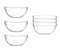BigDean 6er Set Dipschalen Ø 12cm aus Glas 330ml - Made in France - Glasschale, Dessertschalen, Snackschalen, Schälchen für Desserts, Tapas & Snacks