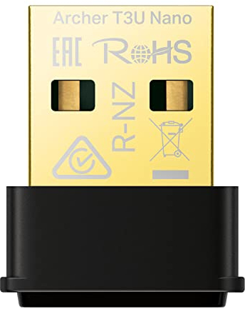 TPLink Adaptador WiFi Nano USB para PC (Archer T3U Nano) AC1300 2.4G5G Adaptador de red inalámbrico de doble banda para PC de escritorio, Mini tamaño de viaje, compatible con Windows 11,10, 8,1, 8,