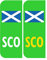 2 x Road Legal UK Car Number plate Stickers - UK Green Electric/EV/Hybrid Scotland Scottish Flag Registration Car Number Plate Self-Adhesive Vinyl for Road Vehicle Car, Van, Lorry, Motorbike