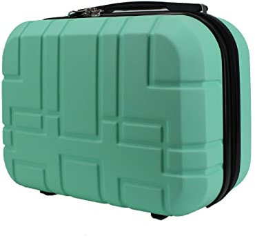 R.Leone Valigia da 1 pezzo Fino a Set 4 Trolley Rigido grande, medio, bagaglio a mano e beauty case 4 ruote in ABS 611 (XS Borsetta Beauty Case, Verde Acqua)