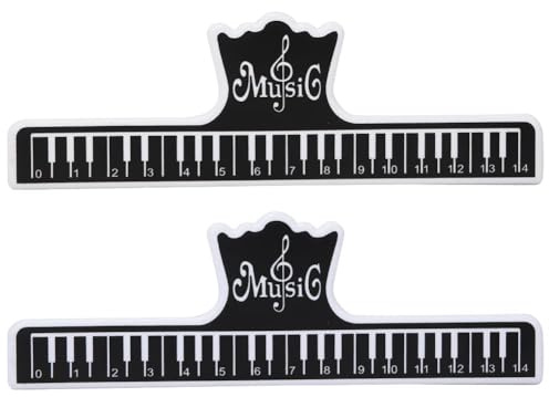 2pcs Notenklammern, Musik Buch Seite Klammern Plastik Buchklemme Music Score Clips Noten Klammern Musikbuch Clip Klavierklammern für Noten Buchseiten Klavier Gitarre Violine(Schwarz)