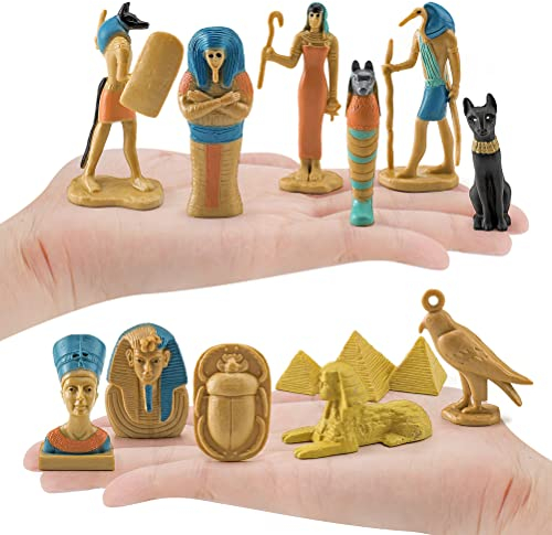 Antike Ägypten ägyptischer Gott 12pcs Statue, Miniaturägyptin und Göttinnen sammelbare Figur Set