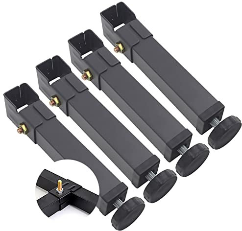 HFDASUENT Lot de 4 Pieds Réglables de Lit,Pattes Réglable de Sommier Pied de Meubles Pieds de Sommier réglable en Hauteur,pour Meubles Support Fixe De Cadre De Lit Tatami(Size:35cm(13.7in))