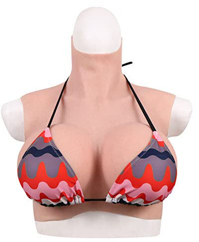 RITMI Neue Silikonbrüste der 4. Generation realistische G Cup Fake Brüste mit Silikon/Baumwollfüllung für Cosplay Brustplatte,Color 2,Cotton Filled