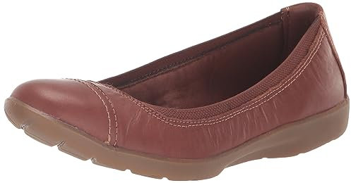 Clarks Women's Meadow Opal Ballet Flat, Tan Leather, 5.5