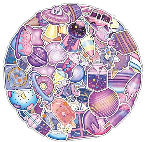50 Stück Universum Aufkleber Pack Außerirdische Aliens Sticker Set wasserdichte Vinyl Sticker für Laptop Kinder Autos Motorrad Fahrrad Skateboard Gepäck Koffer Computer Aufkleber Graffiti Decal