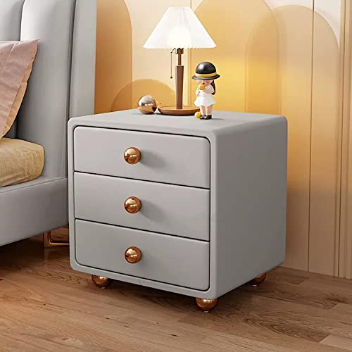 ZMYJTO Nachttisch mit 3 Schubladen Nachttisch aus Leder Schlichter und moderner Nachtschrank Ultraschmaler Spaltschrank