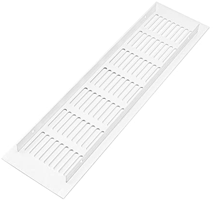 ANCLLO 4 Pezzi Griglie di Ventilazione in Alluminio Rete di Ventilazione per Armadi Armadi Scarpiere Camper Bagno Cucina (8 x 30 cm)