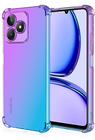 Topme Funda para Teléfono para Realme C53 / Realme C51 / Realme Note 50 (6.74 Inches), Funda para Teléfono Móvil con Gradiente de Color Transparente de Silicona Suave de TPU - Azul PúRpura