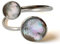 Fly Style 925 Silber Ring für Damen - Offener, Größenverstellbarer Ring Mit Stein oder Muschel, Größe: 21.0 mm, Farbwahl: Helles Perlmutt