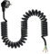Schutzkontakt Verlängerungs Kabel 2M, AOUOO Anschluss Spiralkabel Kunststoffleitung Verlängerungsleitung, 230 V / 16 A mit Schutzkontaktwickelstecker, IP20 Schuko-Stromkabel für Küche Innenbereich