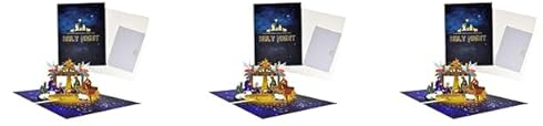 Sollee 3pack Krippe Pop-Up-Karte -Krippe Weihnachtskarten Pop-Up-Krippe Weihnachtskarte Heilige Nacht Weihnachtskarten Geschenk für Kinder Freunde