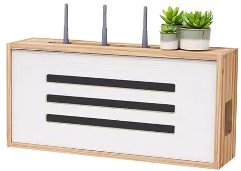 HFGHGDF Caja Router, Caja Router Pared, Router Estantería de TV Cable Ocultar Organizador de Pared, Estante Flotante para Router(Brown)