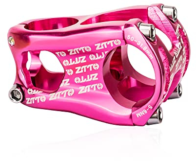 QmeNa MTB Vorbau MTB-Vorbau, 50 mm, hochfest, CNC, 0 Grad Anstieg, geschmiedete Aluminiumlegierung, 31,8 Lenker, Fahrrad, Lila, Grün, Bunt Vorbau Fahrrad (Color : Pink)