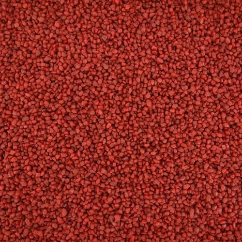 AquaOne Aquarium Kies Sand 5 kg I Bodengrund hell schwarz bunt fein mittel grob I Aquariumkies Premium Qualität I Quarzsand Aquariumkies Deko Aquascaping Körnung (rot 2-3mm)