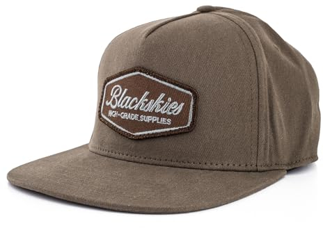 Blackskies® Oasis Snapback Cap | Damen Herren Baseball Mütze | Kappe für Surfer + Skater Basecap Olive-Braun