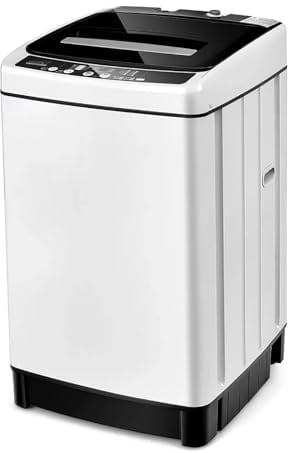 YZRDCXM Full Automatic Portable Washing Machine, Top Load, White, 8kg Capacity, Energy Efficient