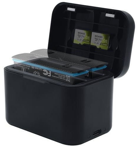 Chargeur de batterie pour Insta360 X4, 2 canaux, chargeur rapide et portable, Hub Storage Station avec fentes pour cartes SD Misro et câble USB de type C et couvercle magnétique (piles non incluses)