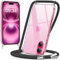 caslord Crossbody Case Compatible with iPhone 16 with Strap, Necklace Mobile Phone Cover with Adjustable Strap, Clear Soft TPU Lanyard Case - Black