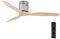 NORHES Kent Ventilador Techo Sin Luz Níquel/Madera Clara. 3 Aspas Ø132cm. Motor DC. Verano/Invierno. 6 Velocidades. Control Remoto Temporizador. Bajo Consumo Silencioso. Brisa Natural