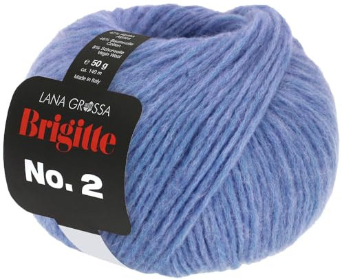 LANA GROSSA Brigitte Nr.2 | Edle Netzgarnstruktur aus Alpaka und Baumwolle | Handstrickgarn aus 47% Alpaka, 45% Baumwolle & 8% Schurwolle | 50g Wolle zum Stricken & Häkeln | 140m Garn FB 64