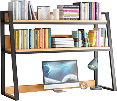 Scaffale da scrivania con Scala - Libreria in Legno e Metallo per scrivania del Computer, scaffale per Ripiani da appoggio per Organizer per Forniture per Ufficio, Decorazioni per la casa (Colore: B