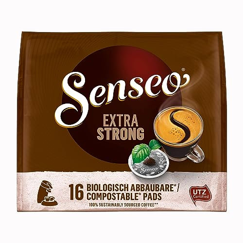 Extra Strong - Compatible avec Machine, 16 Dosettes, Délicieux Café Extra Fort pour un Moment de Pur Plaisir - Compatible avec Senseo - 111g