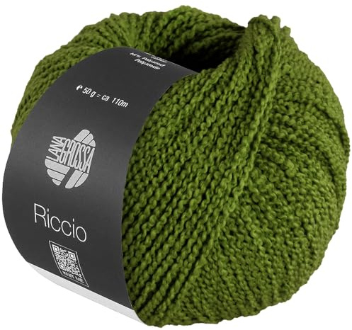 LANA GROSSA Riccio | Kuschelweiches, strukturiertes Garn aus Pima Baumwolle | Handstrickgarn aus 84% Baumwolle & 16% Polyamid | 50g Wolle zum Stricken & Häkeln | 110m Garn FB 17