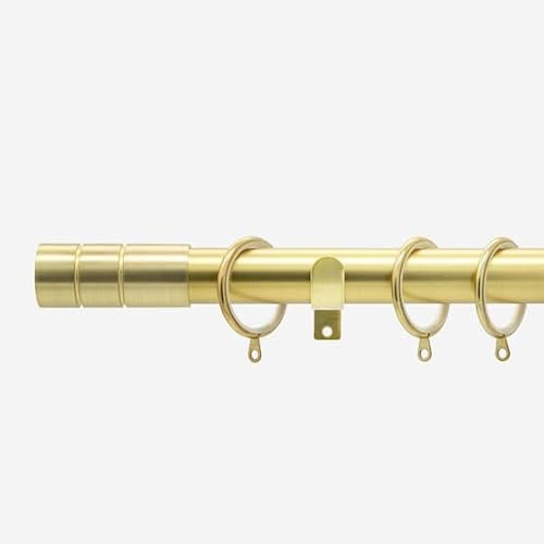Brushed Gold 28mm Barrel Fixed Length Metal Curtain Pole