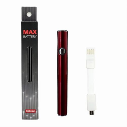 Vape Pen Battery Starter Kit Rechargeable for 510 Thread Cartridges Stick USB Variable Voltage 380 mAh Vaporizer for CBD and Thick Oil Electronic Vaporizer No Nicotine (Red)