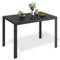 LIFERUN Gartentisch mit Sonnenschirmloch, 110x70 cm Balkontisch Wetterfest, Aluminium Rahmen, WPC Tischplatte, Rechteckiger Esstisch Outdoor für Terrasse, Schwarz