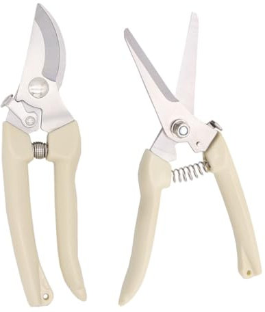 Toddmomy 1 Satz Gartenschere Buschschere Handschneider Pflanzenschneider Astschere Ausziehbare Baumschere Handscheren Für Die Gartenarbeit Rostfreier Stahl Beige 2 Stück