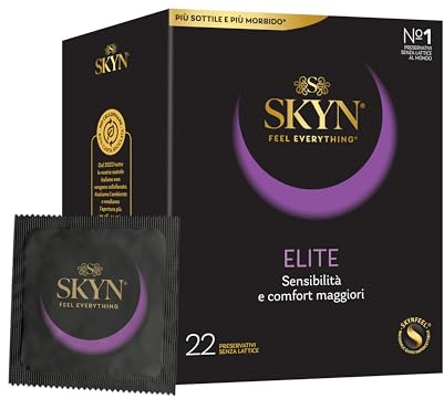 SKYN Elite Kondome (22 Stück) latexfrei, ultradünn und weich | Skynfeel, für Männer, normale Größe, glatte gerade Form, 53 mm breit