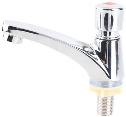 Rankomu Grifo Pulsador Temporizado - Cierre Automático 4-6s Ahorro de Agua Latón Cromado G1/2 para Lavabo de Baño y Cocina