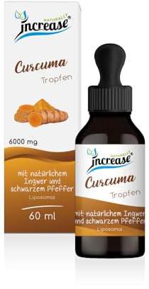 Liposomale Curcuma Tropfen hochdosiert - (180.000mg pro Packung) 6000mg Curcuma pro Tagesdosis davon 300 mg Curcumin -MCT Öl -Hohe Bioverfügbarkeit