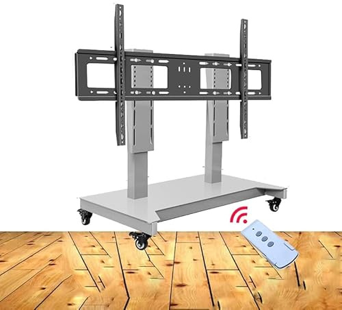 Motorized TV Mount with Height Adjustable Cart and Memory Function for Large Screens