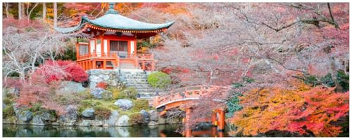 Wallario Küchenrückwand selbstklebend 115 x 50 cm, Motiv: Japanischer Herbstzauber | Spritzschutz abwischbar & pflegeleicht