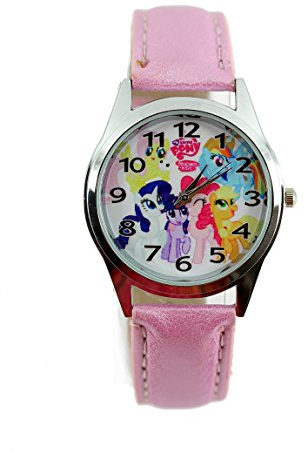 TAPORT® Kinder Uhr Analog Quarzwerk mit Leder Disney My Little Pony E1 Rosa Rund