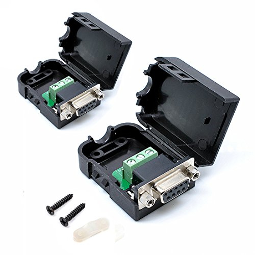 Oiyagai 2 Stück DB9-G3 9 Pins Weiblicher Adapter mit NUT Anschluss RS232 Seriell zu RXD TXD GND 235 Terminal Signalmodul mit Gehäuse