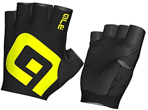 Alé Cycling Unisex Air Sommerhandschuhe, Schwarz/Fluo Gelb, XL