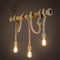 Chandelier Pendant Novelty Rope, 3 Head Chandelier, Vintage Mood, Hemp Rope and Bamboo Pendant Lights