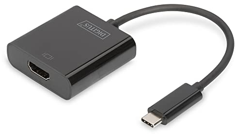 DIGITUS USB Typ-C Grafik Adapter, USB Type-C zu HDMI Typ A, 4K Ultra HD 30Hz, Kunststoff, Schwarz