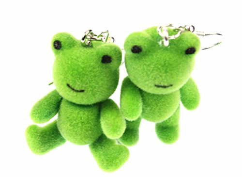 Miniblings Frosch Ohrringe Frösche Prinzessin Teddy Flock grün versilbert | Ohrschmuck, sorgfältig in Berlin gefertigt, ein Mitbringsel mit Charakter